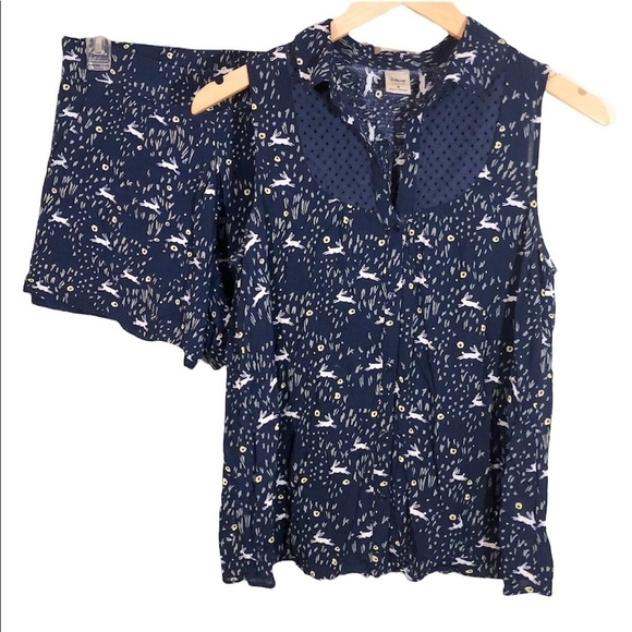 Disney x LC Lauren Conrad Set Alice in Wonderland Bunny Matching Shorts & Top S - Picture 1 of 9
